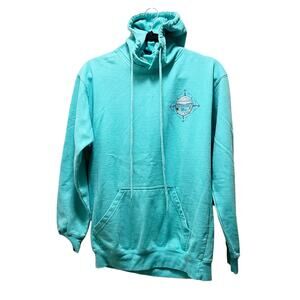 Mo's Oregon Coast PNW Hoodie Hooded Sweatshirt Teal Pullover Jacket Sz Small